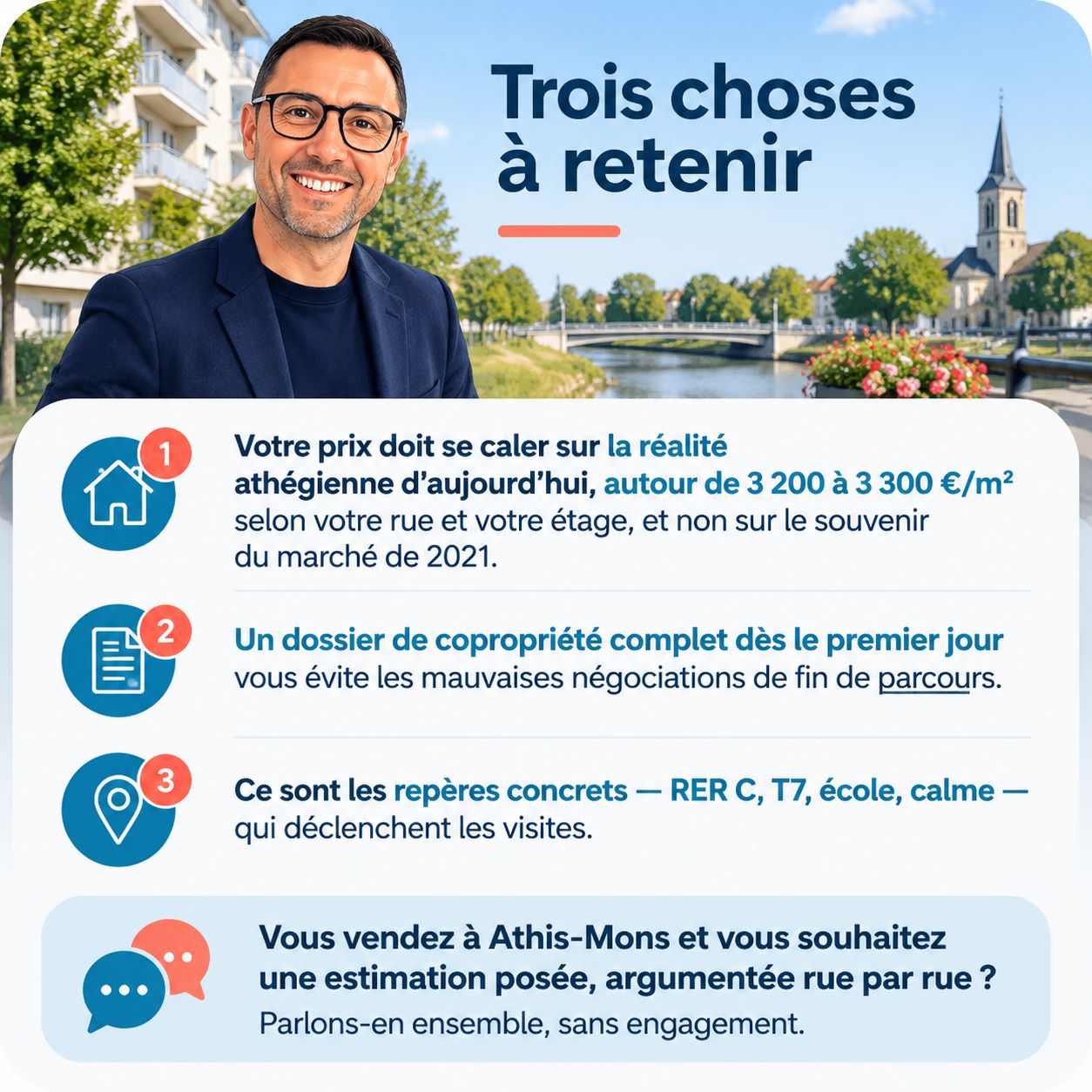 Infographie : les étapes pour vendre son appartement à Athis-Mons